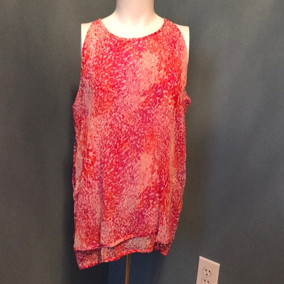 Violet & Claire Pink & Red dotted Tank Large NEW - Picture 1 of 7